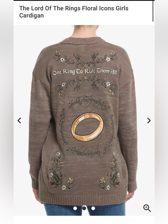 Hot Topic Sweaters - New Hot Topic Lord of The Rings Floral Icons Girl Cardigan